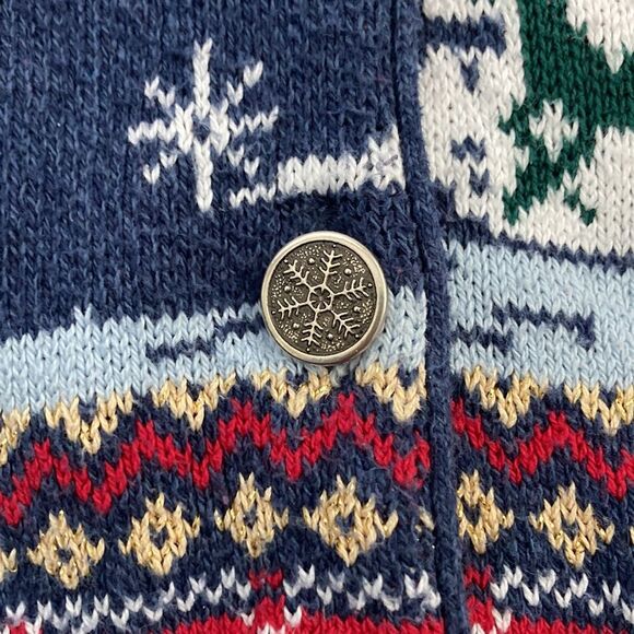Vintage Northern Treasure Parkhurst Cardigan Mountain Holiday Winter Sweater M - Picture 9 of 12